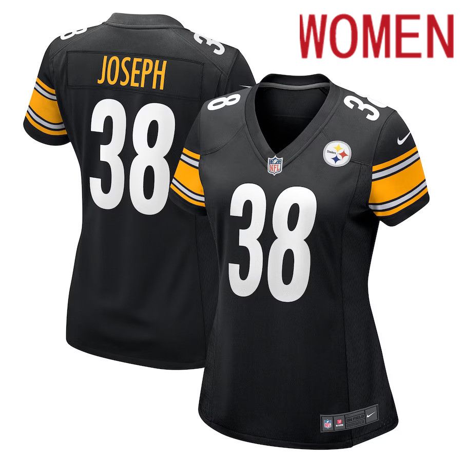 Women Pittsburgh Steelers #38 Karl Joseph Nike Black Game Player NFL Jersey